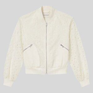 CLUB MONACO NWT Lace Utility Bomber Blanc De Blanc Jacket Size XS
